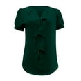 thumbnail image 4 of SHITINN Fashionable V Neck Solid Color Short Sleeve T Shirt for Women with Tie Bow Detail Womens Clothing Women Short Sleeve Tops Cute Summer Tops, 4 of 4