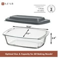 thumbnail image 5 of Razab 1800ml Large Glass Loaf Pans with Lids (Set of 2) 10 x 5in Bread Baking Pans, Bpa Free with Easy-Grip Handles, 5 of 9
