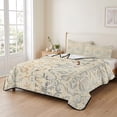 thumbnail image 2 of Full Quilt Set 78''x90'', Bohemian Floral Lightweight Summer Bedspread Coverlet Set with 2 Pillow Shams, Vintage Gradient European Line Breathable All Season Quilt Bedding for Bedroom/Guest Room, 2 of 9