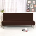 Folding Sofa Bed Cover Solid Color Futon Armless Slipcover Polyester