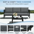 thumbnail image 2 of SERWALL HDPE Patio Furniture Set 4 Piece, All-Weather Outdoor Sectional Sofa Couch Set, Patio Conversation Set with Coffee Table & Cushions for Deck, Lawn, Backyard, Poolside, Black/Grey, 2 of 10
