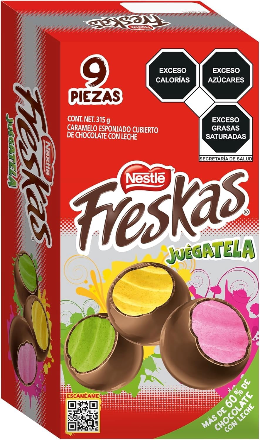 Nestle Freskas Flavored Sponge Toffee Balls Covered in Chocolate, 9 x 1.24 oz