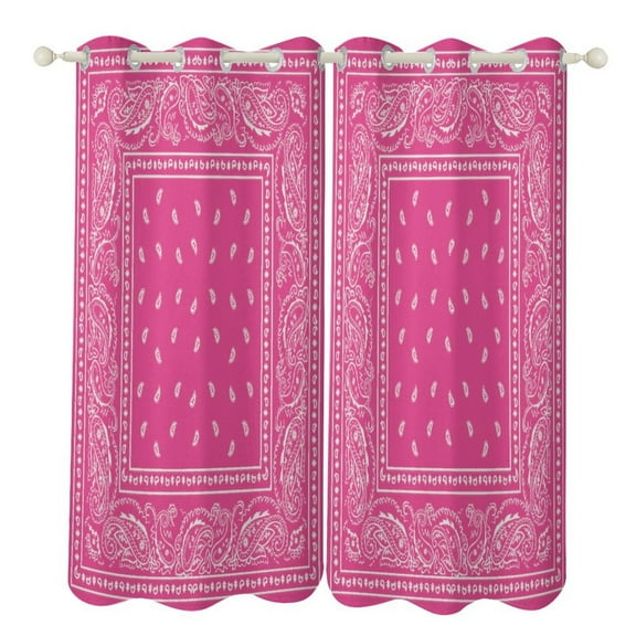 Bandana Pattern 2 Panels Blackout Curtains for Bedroom Living Room Drapes Kitchen Room Window Curtain Grommet