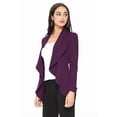 thumbnail image 2 of Women's Elegant Solid Stretch Open Front Long Sleeve Blazer Jacket, 2 of 5