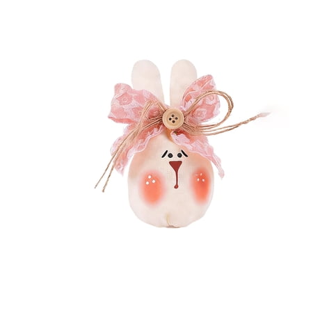 Easter Bunny Desktop Ornament Set with Fabric Bows Soft Fade-Resistant Plush Figures for Bedroom or Office Easter Home Decor Seasonal Accent