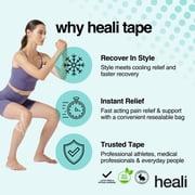 Heali ECO Kinesiology Tape, Menthol and Magnesium, 20 Precut Strips, Cotton, Beige