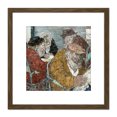 thumbnail image 1 of Akira Tanaka Au Cafe Parisien 1970 8X8 Inch Square Wooden Framed Wall Art Print Picture with Mount, 1 of 4