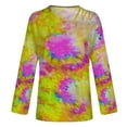 thumbnail image 4 of Fesfesfes Tops for Women Printed Tie-Dye Crewneck Long Sleeve Casual Tee Tops Blouse, 4 of 5