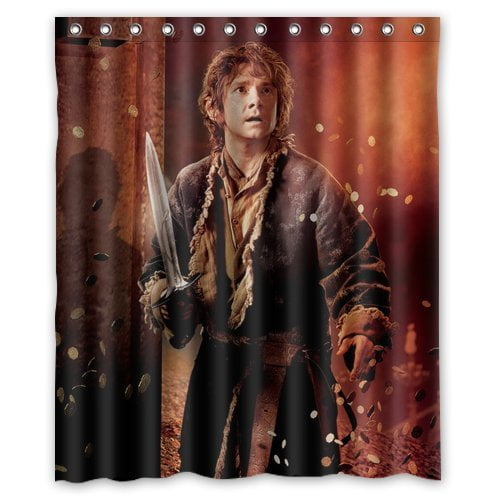 TOUXIHAA Famous The Hobbit Bilbo Baggins Creative Shower Curtain Bathroom Curtain Set with Hooks Size 60x72 inches