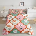 thumbnail image 2 of Erosebridal Groovy Floral Bedding Twin Comforter Set for Girls, Pink Flower Patchwork Down Comforter, Reversible 2pcs, Breathable, 2 of 7