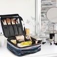 thumbnail image 5 of FORMRS Travel Makeup Bag Large Capacity Train Case Cosmetic Organizer with Adjustable Dividers, Ocean Waves, 5 of 8