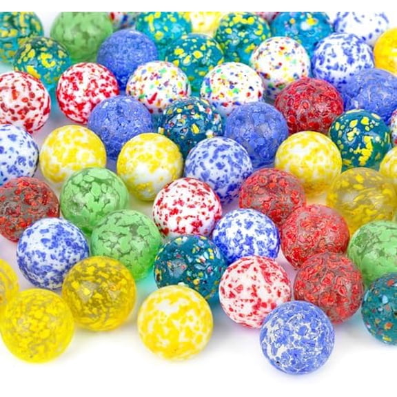 60PCS Glass Marbles, Assorted Colors Marble for Vase Fillers Fish Tank Rocks Aquarium Tank Decor Table Scatter Decoration, 5/8inch