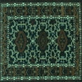 thumbnail image 1 of Ahgly Company Machine Washable Indoor Square Persian Turquoise Blue Traditional Area Rugs, 4' Square, 1 of 4