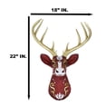 thumbnail image 2 of Sweet Rose Red Parade Buck Stag Deer Golden Antlers Scrollwork Wall Decor Plaque, 2 of 9