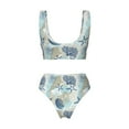 thumbnail image 6 of Rocae Algae Corals and Seashells for Bikini Set for Women Two Piece Sexy High Swimsuits Split Crossover Bikini X-Large, 6 of 9
