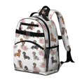 thumbnail image 2 of Dachshund and Rose White Pattern Cute School Backpack Bag for School with Padded Back and Adjustable Shoulder Straps 15.25"x11.5"x5.25", 2 of 5