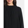 thumbnail image 4 of Time and Tru Women's Ruffle Neck Blouse with Long Bell Sleeves, Size XS-XXXL, 4 of 5