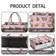 thumbnail image 4 of Large Capacity Tote Bag,Pink Highland Cow Flower Pattern Handbag Fashion Luxury Tote Bag,15.7"x13"x 5.1" Inches,Laptop Compatible, 4 of 6