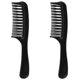thumbnail image 1 of 2x Black Double Row Tooth Detangler Hair Comb Shampoo Comb With Handle For Long Curly Wet Hair, 1 of 5