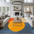 thumbnail image 4 of Orange Blue Yellow Area Rug 5x8 Washable Rug Non Slip Geometric Striped Farmhouse Art Large Area Rug Soft Stainresistant Indoor Floor Carpet for Living Room Bedroom Home Office Dining Room Nursery, 4 of 7
