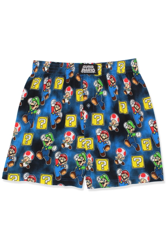 Brothers Luigi Toad Men's Male Button Fly Boxer Lounge Shorts MF21603BX