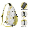 thumbnail image 3 of Bumble Bee Sling Backpack, Honeybee and Hive Print Crossbody Bag with Cute Pattern Design, Bee Lovers Travel Gift Idea, 3 of 5