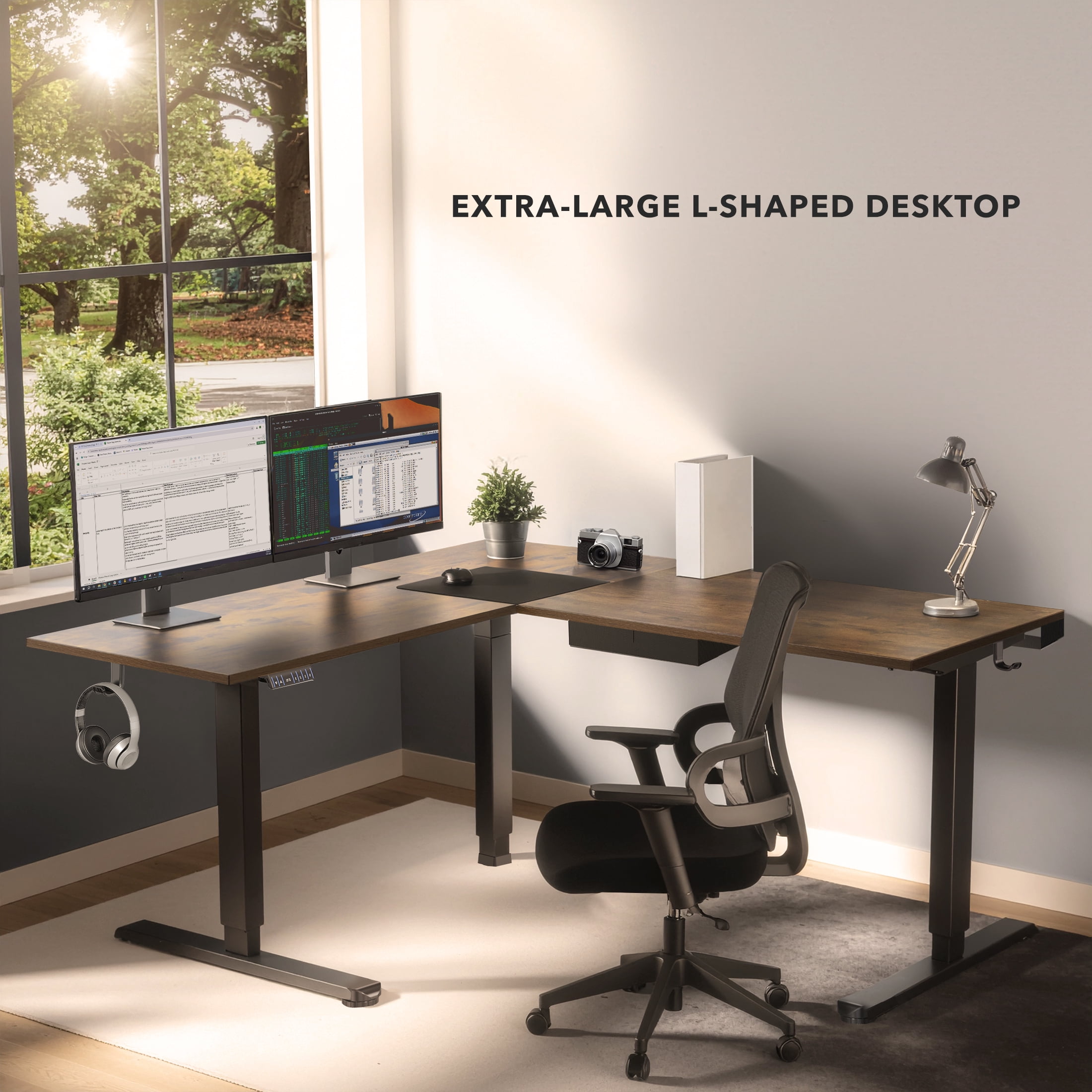 XL Electric Height Adjustable Corner Standing Desk