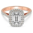 thumbnail image 3 of 5 Carat IGI Certified Emerald Shape Lab Grown Diamond Engagement Ring | 14K Rose Gold |Arya Double Halo Diamond Ring | FG-VS1-VS2 Quality Friendly Diamonds, 3 of 4
