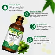 ALIVER Neem Oil, 100% Pure & Natural, Unrefined & Hexane Free, Virgin Cold Pressed Neem Oil, Skin Care & Hair Care, Good for Dry Skin to Moisturize, 2.02 Fl Oz