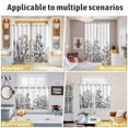 thumbnail image 6 of Wildflower Leaf Kitchen Curtains 63 Inch Length, Grey Floral Botanical White Watercolor Grommet Top Bedroom Living Room Curtains, Light Filtering Cafe Curtain Drapes 2 Panels Set 84''x63'', 6 of 9