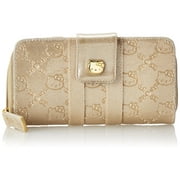 Loungefly Hello Kitty Patent Gold Glitter Rhapsody Embossed Vegan Clutch Wallet