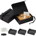 thumbnail image 1 of Cajas de Regalo, Paquete de 5 cajas con tapas y 5 tarjeta de felicitación, caja de propuesta con cinta para dama de honor, boda, Navidad, Halloween, regalo de cumpleaños (negro), 1 of 4