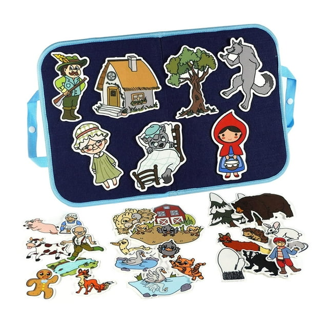 Tablero de historias de fieltro, tablero ocupado de fieltro, ayuda educativa para la enseñanza, tablero de franela para contar cuentos de guardería , pequeño pequeño sombrero rojo