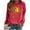 Red#06, variant on Yteetum Crewneck Sweatshirts for Women Oversize Hopes Loved Floral Graphic Print Shirt Pullover Hoodless Sweatshirt Top Womens Round Neck Loose Raglan Sleeve Long Sleeve Sweatshirt Fall Clothes