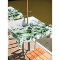 thumbnail image 2 of Outdoor Tablecloth with Umbrella Hole for Patio/Picnic/Party/Camping, Green Blooms Floral Waterproof Table Cloth Square Cover Washable, Farmhouse Spring Flowers Botanical (54"x 54"), 2 of 8