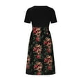 thumbnail image 4 of QIPOPIQ Robes Midi pour Femmes à Étages à Manches Courtes Imprimé Tendance Décontracté Robe d'Été à Col Rond Robe Patchwork Offres 2023, 4 of 4