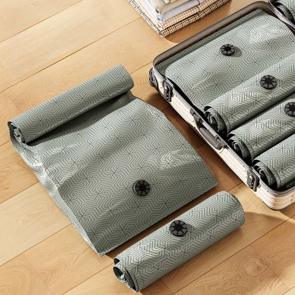 Dalang Small Roll Up Vacuum Storage Bag No Pump Needed, Compression Space Saver for Travel Suitcase Packing, 19"x12"