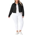 thumbnail image 2 of Agnes Orinda Women's Plus Size Halloween Outfits Vintage Jacket Moto Biker Classic Jacket Shackets Croped Faux Leather Jackets 3X Black, 2 of 6