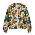 thumbnail image 4 of DISNIMO Frangipani Printed Jackets for Women Long Sleeve Sweatshirts V Neck Outwear Lightweight Sweatshirt Jacket with Pockets, L, 4 of 7