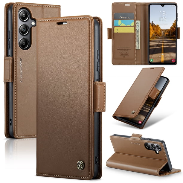 CaseMe Funda de Cuero para For Samsung Galaxy A05S con Bloqueo RFID, Funda para For Samsung Galaxy A05S para Mujer y Hombres, Tarjetero con Cierre Magnético, Funda Tipo Folio para For Samsung A05S,