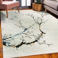 thumbnail image 3 of Nature Decorative Rug, Flowers Buds and Birds with Cherry Branches Style Art Painting Effect, Quality Carpet for Bedroom Dorm and Living Room, 6 Sizes, Ivory Black, by Ambesonne, 3 of 4