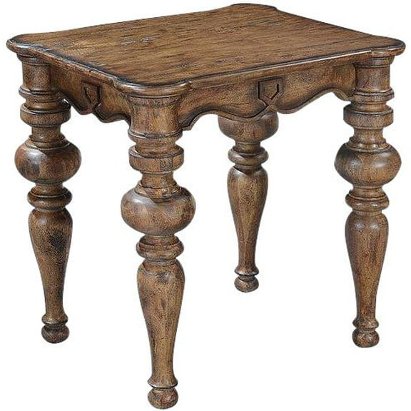 Round End Table | Solid Wood, Pecan