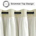 thumbnail image 2 of Hiasan Blackout Curtains with White Sheer Overlay, Double Layer Mix & Match Thermal Insulated Grommet Window Curtains for Bedroom, Living Room, 2 Drape Panels with Tiebacks, Light Beige, 52W X 96L, 2 of 7