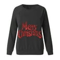 thumbnail image 4 of SwiftWear Merry Christmas Glitter Print Crew Neck Sweatshirts Women Festive Pullover No Hood Casual Holiday Top Black, 4 of 4