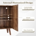 thumbnail image 5 of AVAWING Wave Fluted Cabinet with Storage, 4 Doors Sideboard Buffet, Modern Accent Cabinet, Brown, 5 of 7
