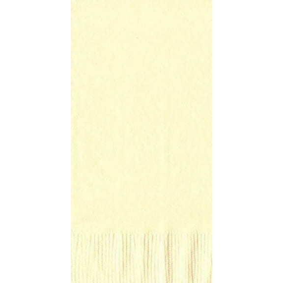 600 - (12 Pks of 50) 2 Ply Plain Solid Colors Dinner Hand Towel Napkins Paper - Ivory