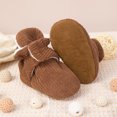 thumbnail image 5 of ZACPNCV Newborn Baby Cotton Booties Non-Slip Sole for Toddler Boys Girls Infant Winter Warm Fleece Cozy Socks Shoes Brown, 5 of 9