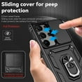 thumbnail image 4 of for Samsung Galaxy S24 Ultra Case, Soft TPU & Hard PC Anti-scratch Sliding Cover Full Protection Ring Stand Rotating Kickstand Holder Magnetic Shockproof Phone Case Cover for Galaxy S24 Ultra,Black, 4 of 9