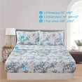 thumbnail image 2 of Floral Printed Sheet Set King Soft Microfiber Botanical Bed Sheets Extra Deep Pocket Pieces, 2 of 7