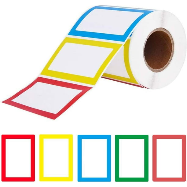 Name Tags Stickers 200 PCS 5 Colors Adhesive Name Tags Stickers, 3.5"x2